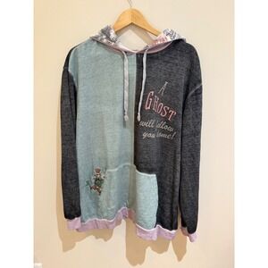 Disney parks Haunted  Mansion Hatbox Ghost Colorblock Hoodie Grey Halloween XL
